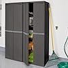 Sterilite 4 Shelf Cabinet, Heavy Duty and Easy to Assemble Plastic Storage Unit, Organize Bins in the Garage, Basement, Attic, Mudroom, Gray, 1-pack - Image 3