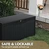 Devoko 100 Gallon Waterproof Large Resin Deck Box Indoor Outdoor Lockable Storage Container for Patio Furniture Cushions Garden Tools (100 Gallon, Black) - Image 4