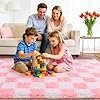 Area Rugs for Living Room Bedroom 9×12, Ultra Fluffy Shag Checkered Rug Modern Washable Carpet Soft Shaggy Non Slip Indoor Plush Fuzzy Rugs for Bedroom Dorm Office Home Aesthetic Decor, Pink and White - Image 3