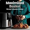 Chefman Air Fryer 8 Qt | TurboFry® 4-in-1 with 450°F Hi-Fry Option for Crispier Results | Bake, Dehydrate, Frozen | XL Nonstick Dishwasher-Safe Basket | Stainless Steel - Image 4