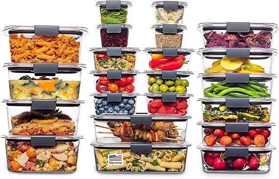 81tw1rodFaL._AC_SX569_.jpg Rubbermaid Brilliance BPA Free 44-Piece Food Storage Containers Set Airtight Leak-Proof with Lids for Meal Prep Lunch and Leftovers - Image 1