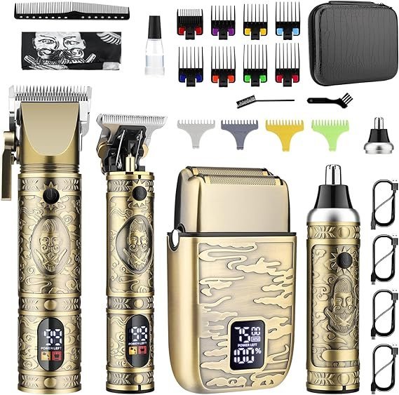 81uKaWqcnhL._AC_SX569_.jpg GSKY Hair Clippers for Men Professional, Beard Trimmer Kits & Sets, Cordless Mens Hair Trimmer, Electric Shavers, Haircutting Machine with LED Display, for Barber - Image 1