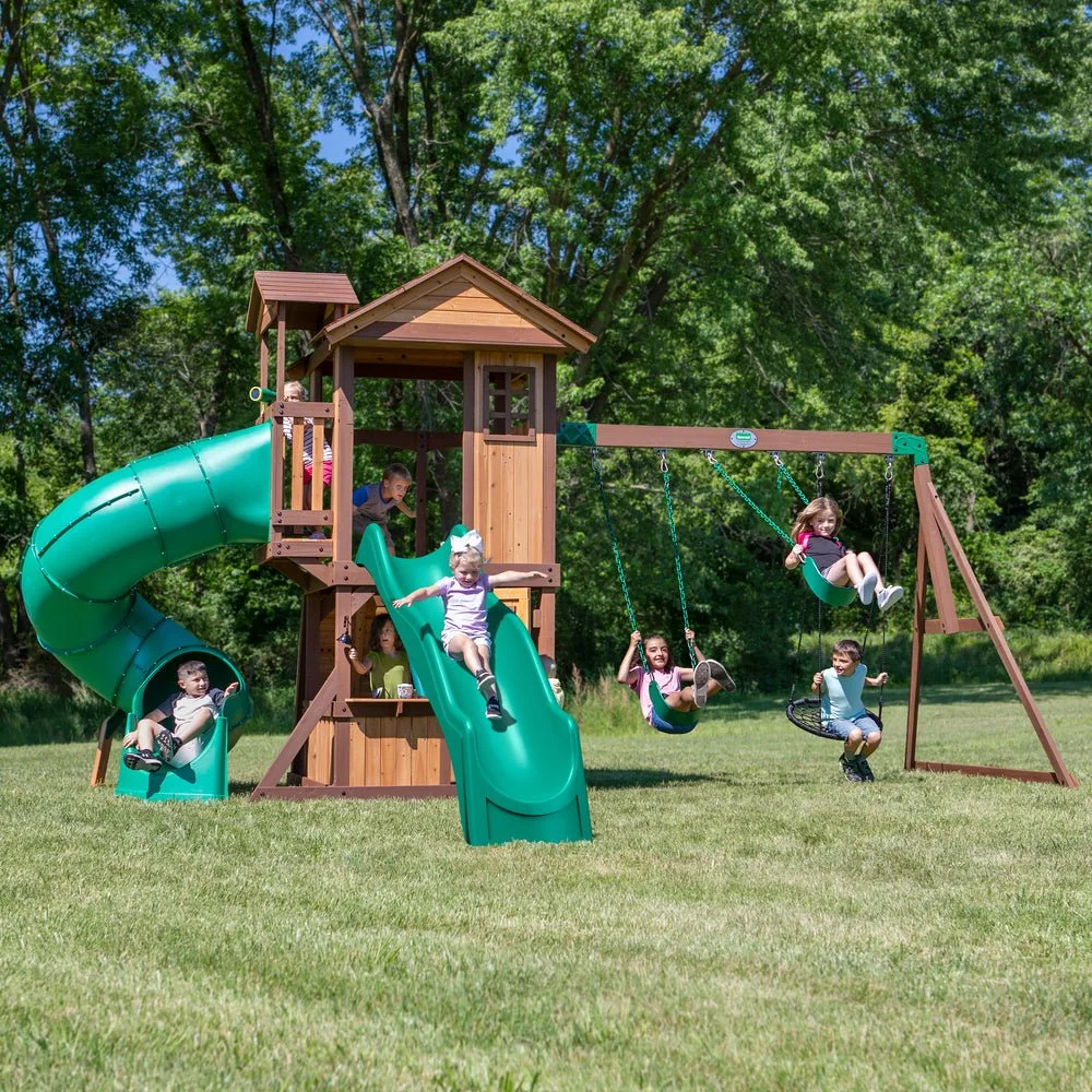 Tacoma-Falls-Wave-Slide-Main-2.webp Backyard Discovery Tacoma Falls Swing Set - Image 1