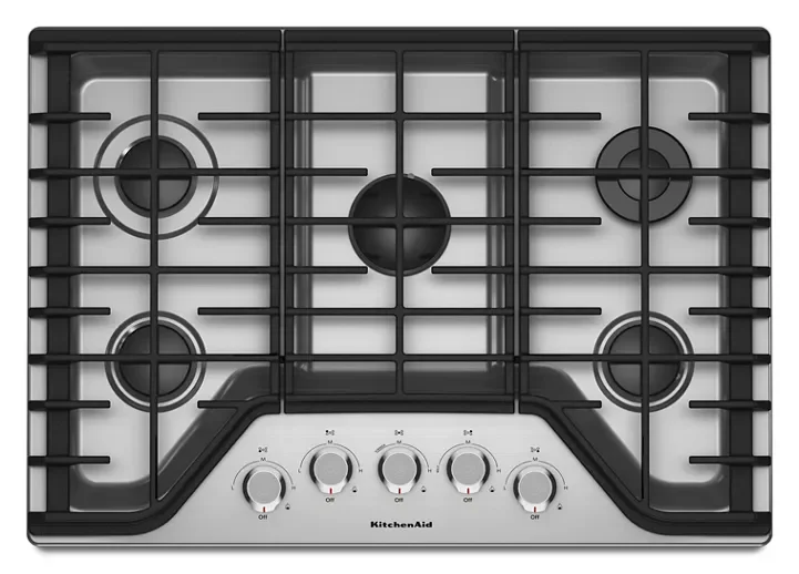 KitchenAid 30″ 5-Burner Gas Cooktops KCGS350ESS